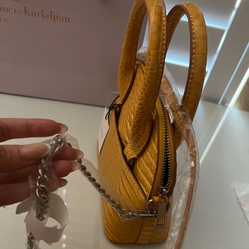 Zara mini crocodile bag.